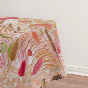 Vintager Sommer-Boho Wildblume Pampas Grass Tischdecke
