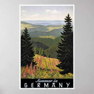 Vintager Sommer in Deutschland Reiseplakat Poster