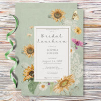 Vintager Sommer Sonnenblume Grüne Bridal Mittagess