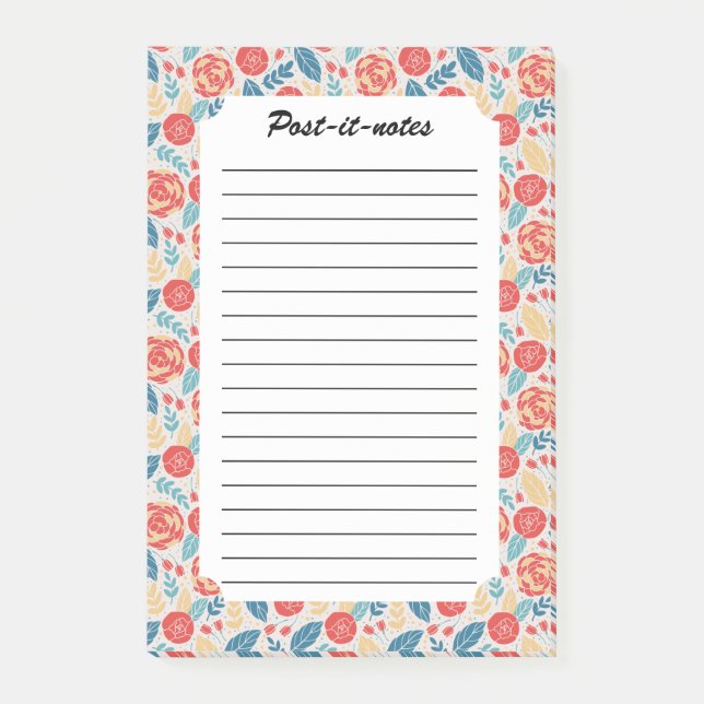 Vintager Sommergarten Blühende Blume Post-it Klebezettel (Vorderseite)