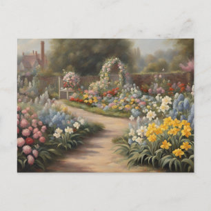 Vintager Sommergarten Postkarte