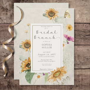 Vintager Sommersonnengebrauch Creme Bridal Brunch Einladung