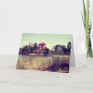 Vintager Sommerstrand-Leuchtturm Karte