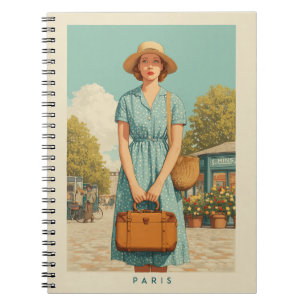 Vintager Sommerwanderweg Paris Notizblock