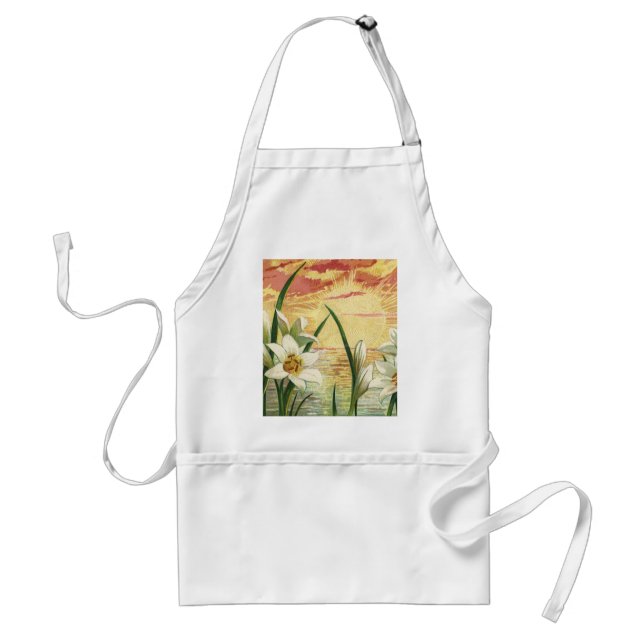 Vintager Sonnenaufgang Osterlilien und Viktorianis Schürze (Vorne)