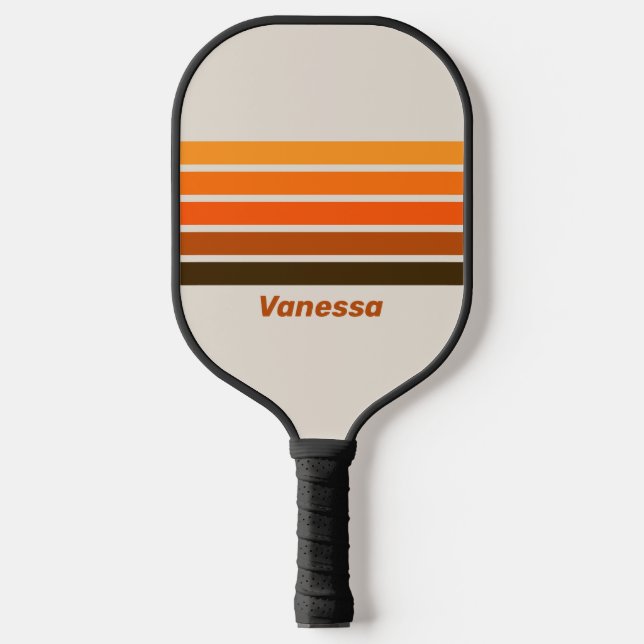 Vintager Sonnenaufgang um Mitternacht über Streife Pickleball Schläger (Vorderseite)