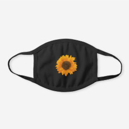 Vintager Sonnenblumenkopf gestrichen mit warmgelbe Schwarze Baumwoll Mund-Nasen-Maske