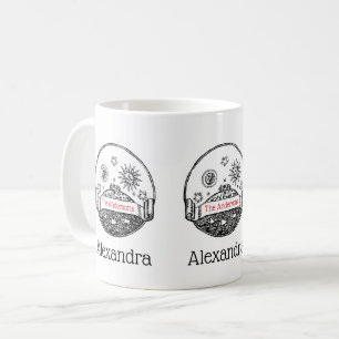 Vintager Sonnenmond Sterne Ozeanerde Zeichne Tasse