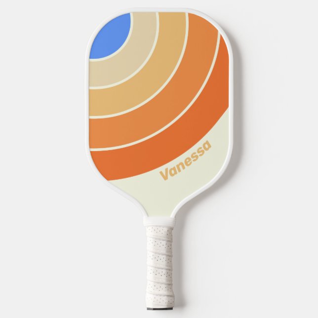 Vintager Sonnenring mit Namen Pickleball Schläger (Vorderseite)