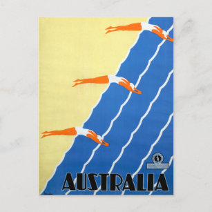 Vintager Sonnenschein und Surfen in Australien Postkarte