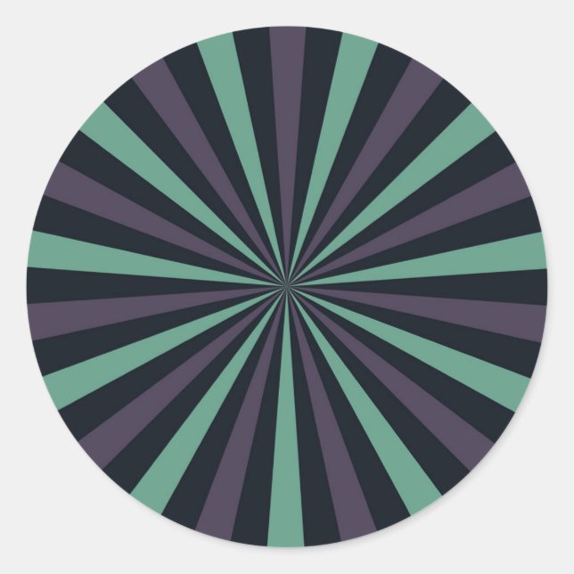 Vintager Sonnenschutzaufkleber: Retro Mitte Jh. Runder Aufkleber (Vorderseite)