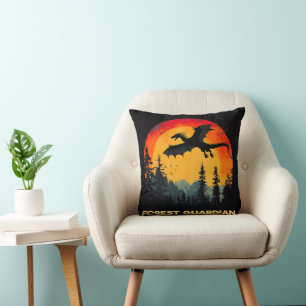 Vintager Sonnenschutzdrache Kissen