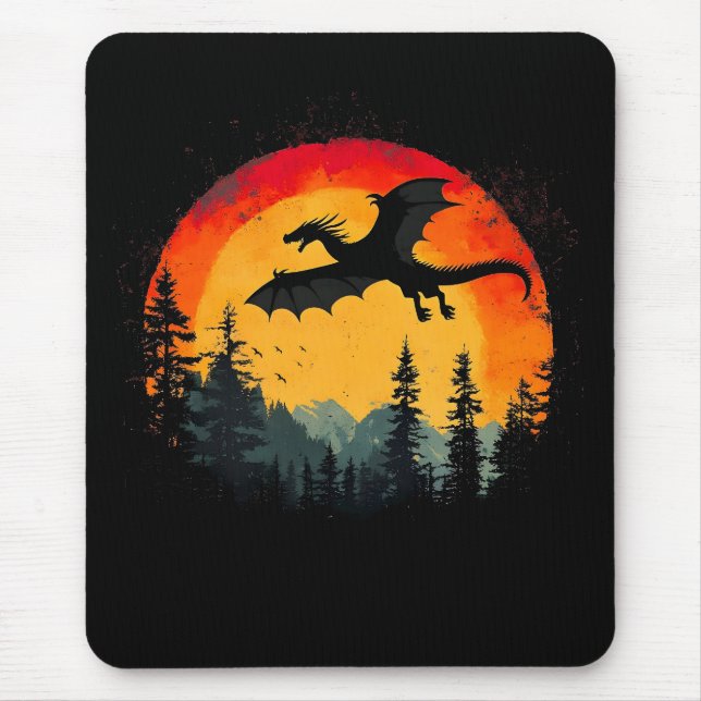 Vintager Sonnenschutzdrache Mousepad (Vorne)