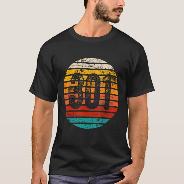 Vintager Sonnenuntergang 301 Bereichscode T-Shirt (Vorderseite)