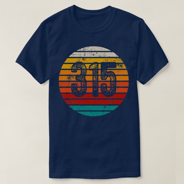 Vintager Sonnenuntergang 315-Flächencode T-Shirt (Design vorne)