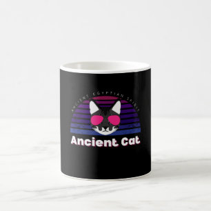 Vintager Sonnenuntergang Ägyptische Katze T Shirt Kaffeetasse