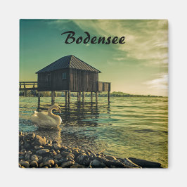 Vintager Sonnenuntergang am Bodensee Souvenir Magnet