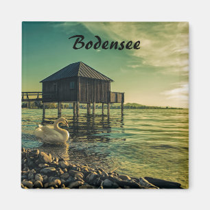 Vintager Sonnenuntergang am Bodensee Souvenir Magnet