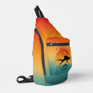 Vintager Sonnenuntergang Crossbody Bag