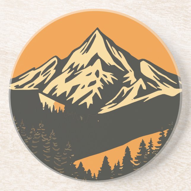 Vintager Sonnenuntergang Getränkeuntersetzer (Vorne)