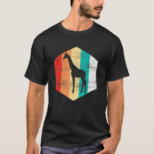 Vintager Sonnenuntergang Giraffe Silhouette Tiermä T-Shirt