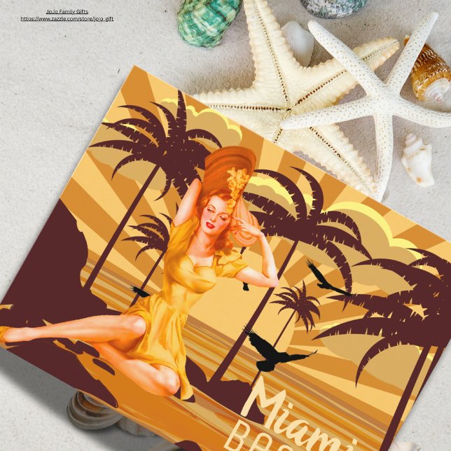 Vintager Sonnenuntergang Gruß aus Miami Postkarte (Von Creator hochgeladen)