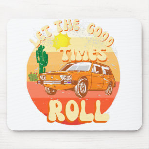 Vintager Sonnenuntergang im Retro-Stil und klassis Mousepad