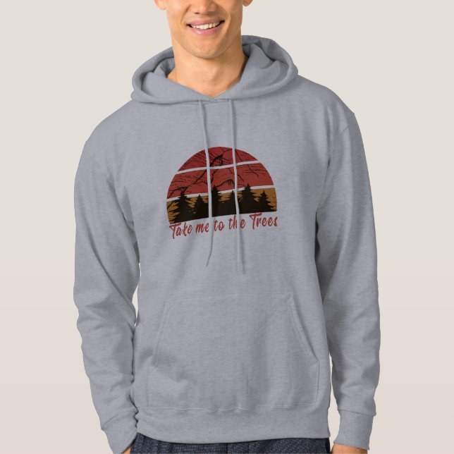 Vintager Sonnenuntergang in einem Wald Hoodie (Vorderseite)
