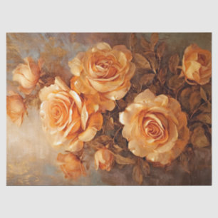 Vintager Sonnenuntergang Orange Englische Rose Seidenpapier