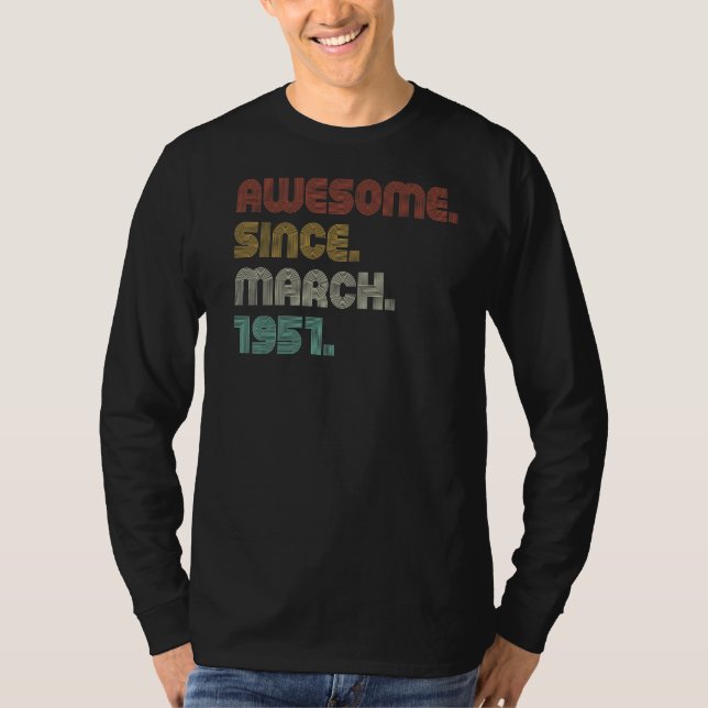 Vintager Sonnenuntergang Phantastisch seit März 19 T-Shirt (Vorderseite)