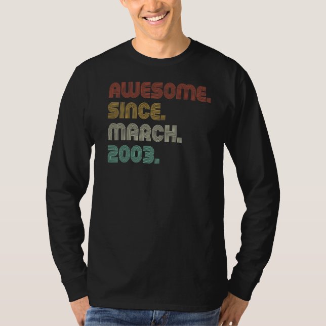 Vintager Sonnenuntergang Phantastisch seit März 20 T-Shirt (Vorderseite)