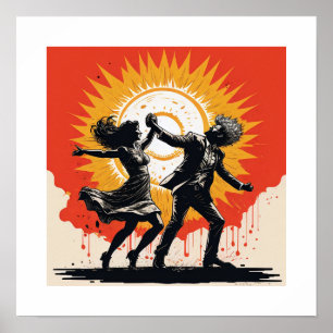 Vintager Sonnenuntergang Poster