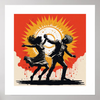 Vintager Sonnenuntergang Poster