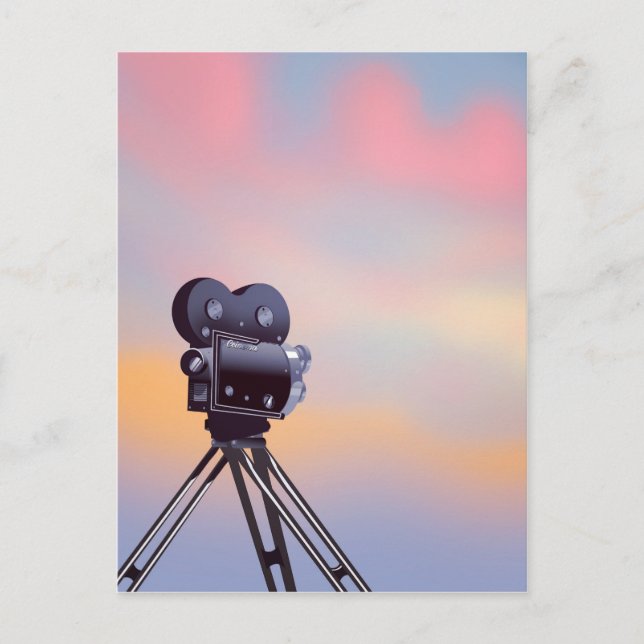 Vintager Sonnenuntergang Postkarte (Vorderseite)