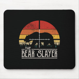 Vintager Sonnenuntergang Retro Stil Bärenjagd Bäre Mousepad