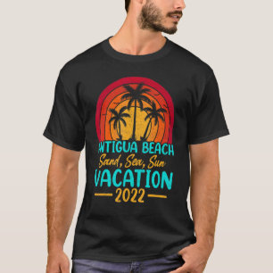 Vintager Sonnenuntergang Sommerurlaub 2022 Antigua T-Shirt