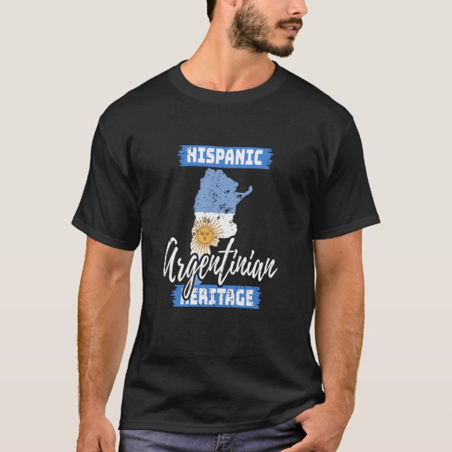 Vintager spanischer Kulturerbe Monat Argentinien T-Shirt (Vorderseite)