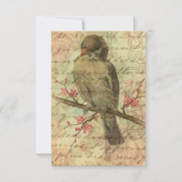 Vintager Sparrow Save the Date für Hochzeiten