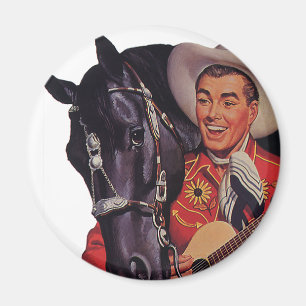 Vintager Spaß, Cowboy Gesang für sein Pferd Magnet