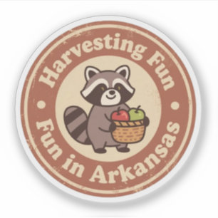 Vintager Spaß in Arkansas Raccoon Ernte Aufkleber