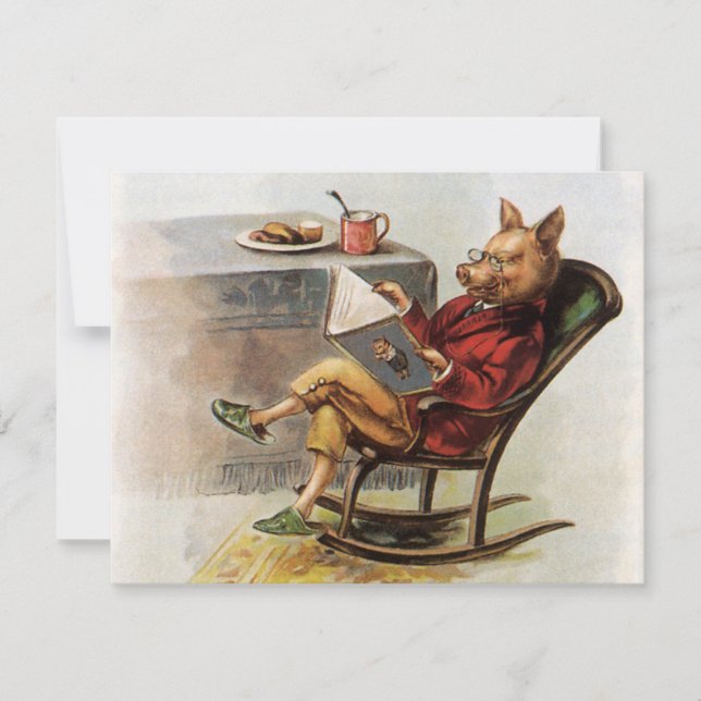 Vintager Spaß, Rockstuhl Lesen eines Buches (Vorderseite)