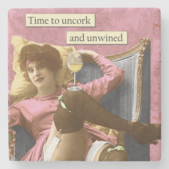 Vintager Spaß-Untersetzer Steinuntersetzer (Vorderseite)