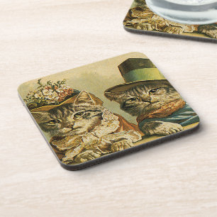 Vintager Spaß, viktorianische Getränkeuntersetzer