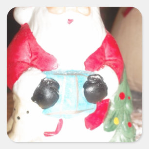 Vintager Spaß Weihnachten mit Schneekunst Quadratischer Aufkleber