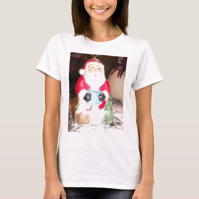 Vintager Spaß Weihnachten mit Schneekunst T-Shirt (Vorderseite)