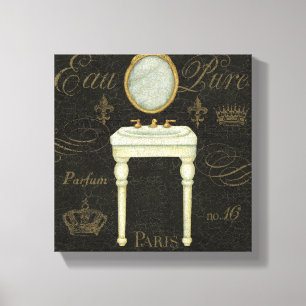 Vintager Spiegel und Sink Leinwanddruck