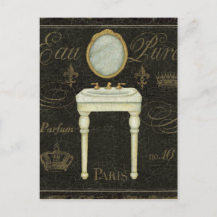 Vintager Spiegel und Sink Postkarte