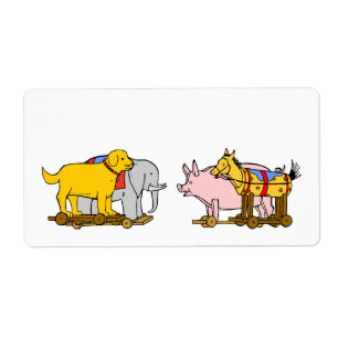 Vintager Spielzeughund, Pferd, Schwein, Elefant
