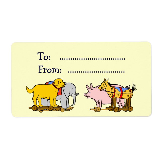 Vintager Spielzeughund, Pferd, Schwein, Elefantenm (Vorne)