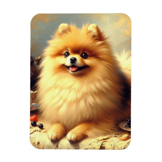 Vintager Spitz Hundeanstrich Magnet (Vertikal)